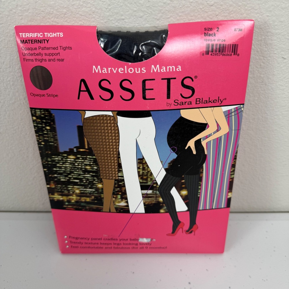 Marvelous Mama Assets‎ by Sara Blakely Maternity Tights Black Opaque Sz 2 SPANX